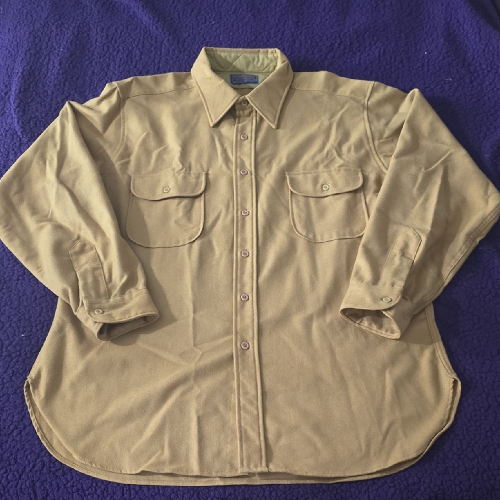 Pendleton Vintage Tan Button Down Shirt - image 1